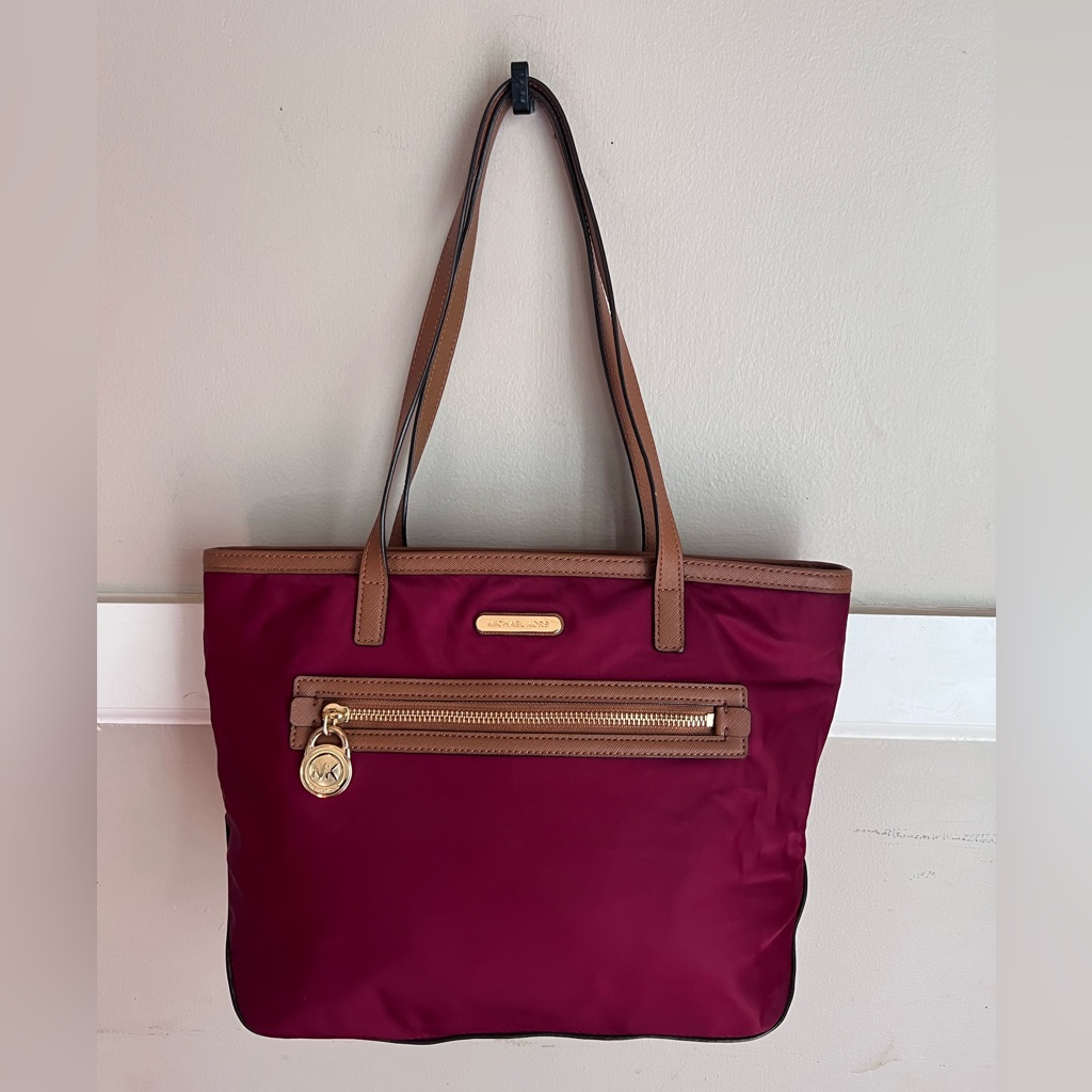 Michael Michael Kors Kempton Nylon Tote Bag With Leather Trim